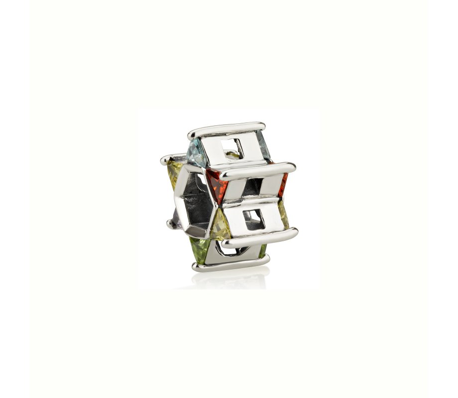 Sterling Silver Colorful Star of David Charm