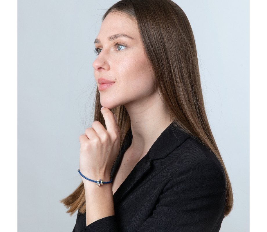 Sterling Silver Colorful Star of David Charm