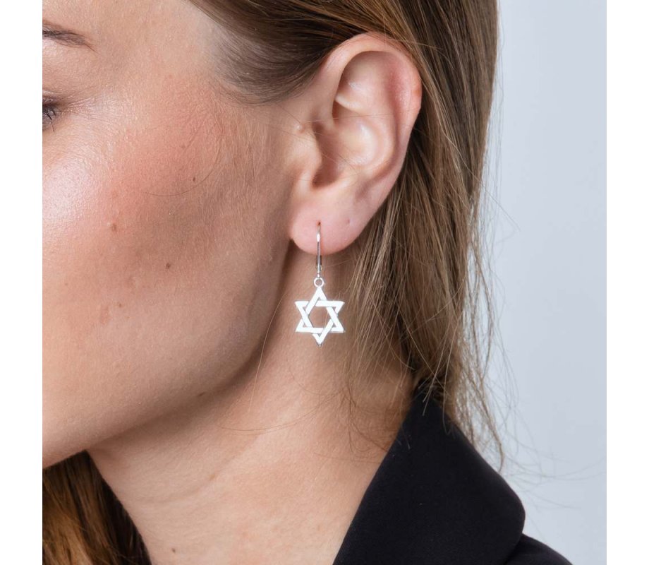Sterling Silver Dangle Earrings - Star of David