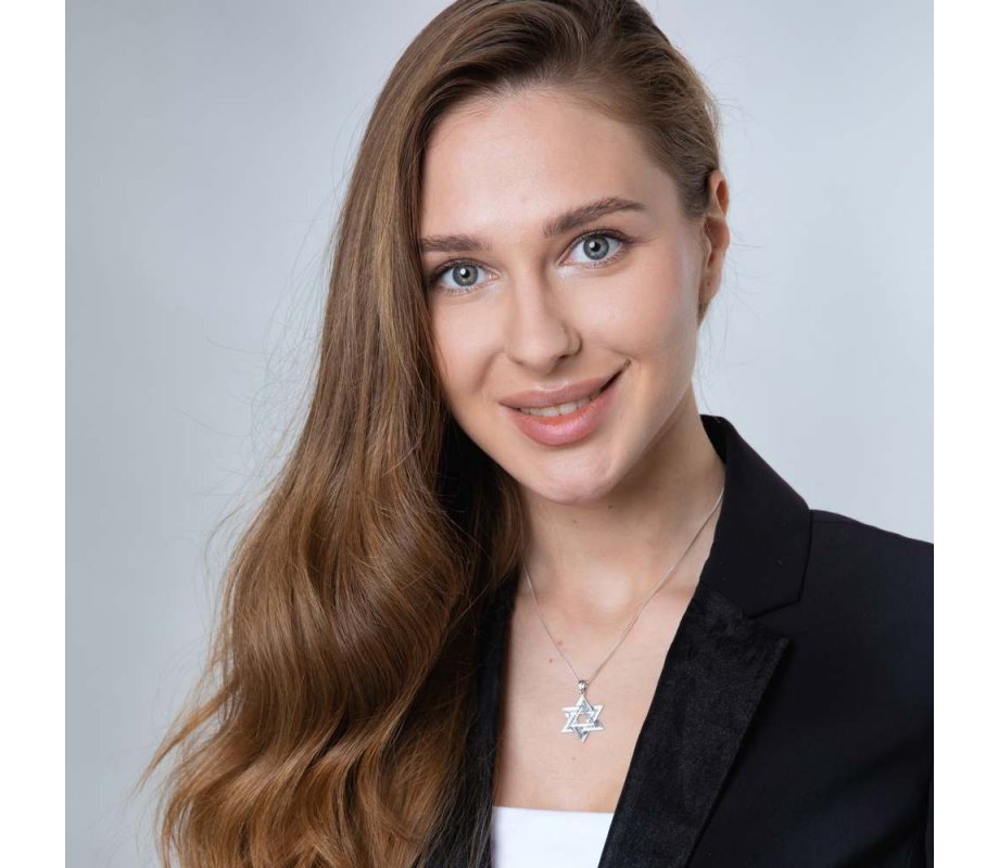 Sterling Silver Double Star of David Pendant Necklace – Beaded and Smooth Design