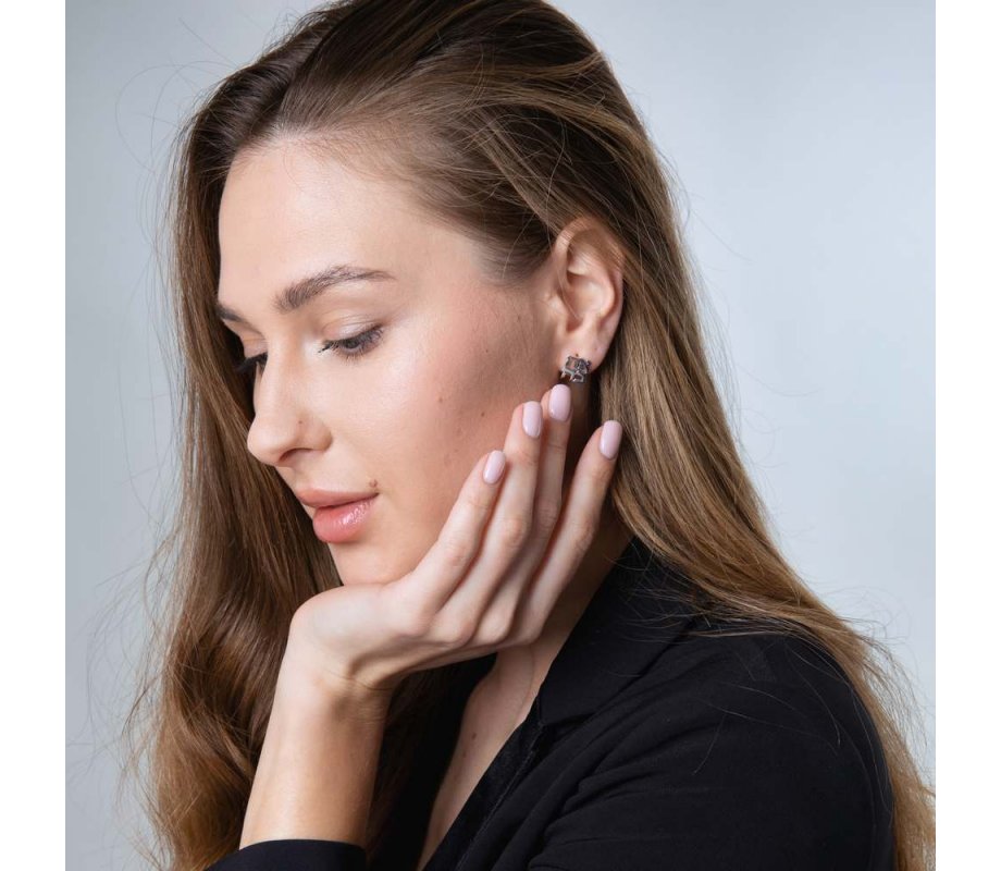 Sterling Silver Earrings - Cutout Letters of Ahava Love