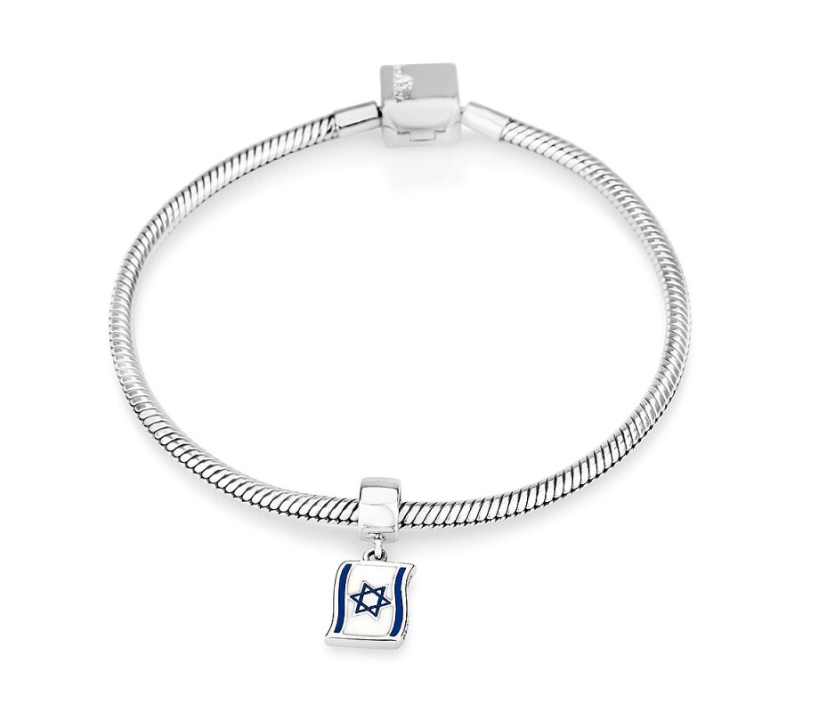 Sterling Silver Flag of Israel Charm