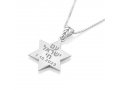 Sterling Silver Heart Pendant Necklace  Star of David and Am Yisrael Chai & Date