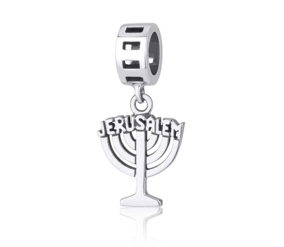 Sterling Silver Jerusalem Menorah Charm