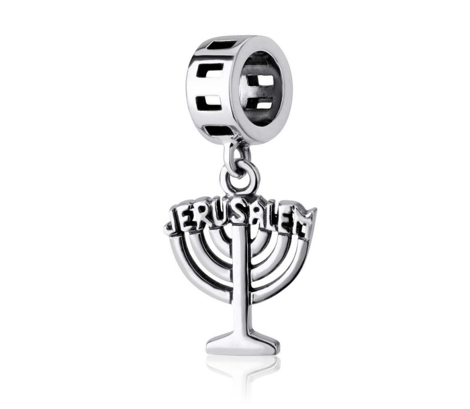 Sterling Silver Jerusalem Menorah Charm