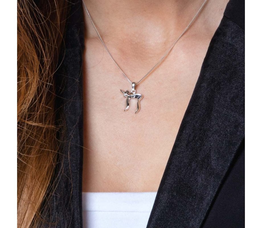 Sterling Silver Necklace - Chai Hebrew Letters