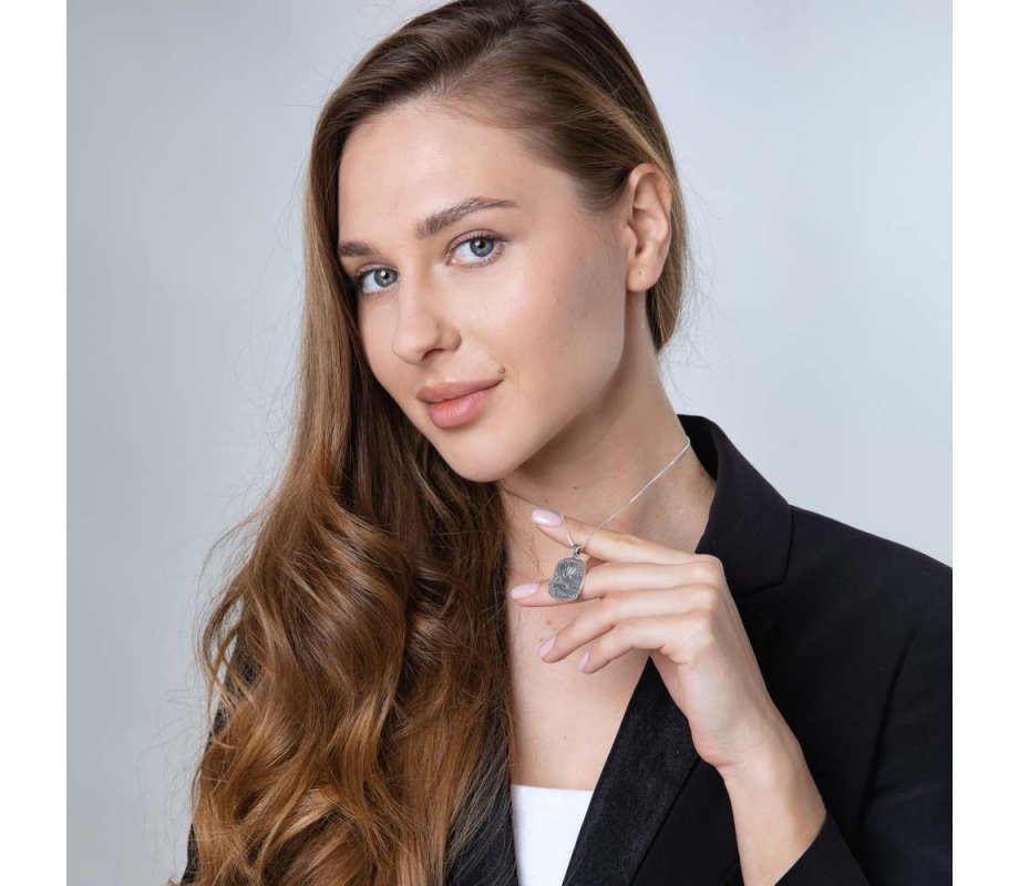 Sterling Silver Necklace – Pendant with Seven Branch Menorah, Chai and Yisrael