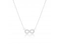 Sterling Silver Necklace, Infinity Zircon Pendant - Yellow or Rose Gold or Silver