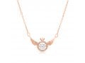 Sterling Silver Necklace with Angels Wings and Zarcons  Silver or Rose Gold