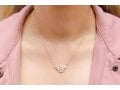 Sterling Silver Necklace with Angels Wings and Zarcons  Silver or Rose Gold