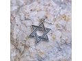 Sterling Silver Pendant Necklace - Large Star of David With Dark and Light Silver