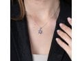 Sterling Silver Pendant Necklace, Double Star of David with Jerusalem Images