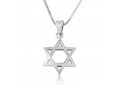 Sterling Silver Pendant Necklace, Star of David - Classic Smooth Design