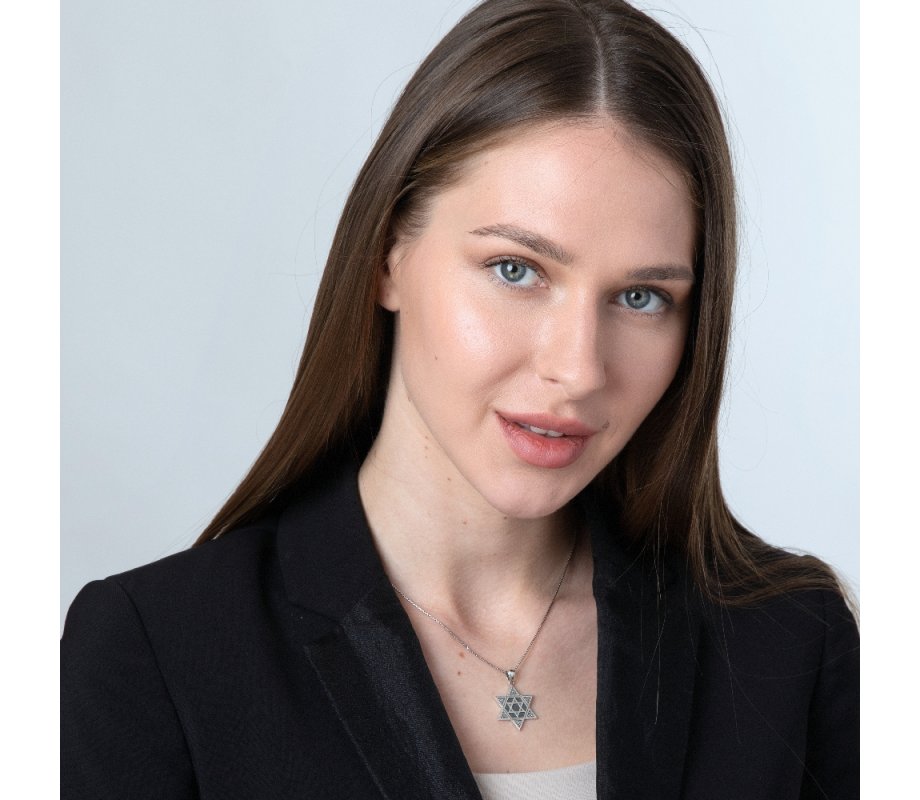 Sterling Silver Pendant, One-Within-Another Star of David – Beaded Artwork