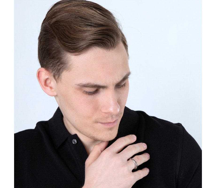 Sterling Silver Ring, Cutout Ani Ledodi Words in Hebrew English Inside