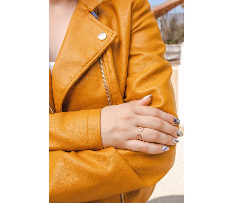 Sterling Silver Ring, Horseshoe with Zircons - Choose Silver, Gold or Rose Gold