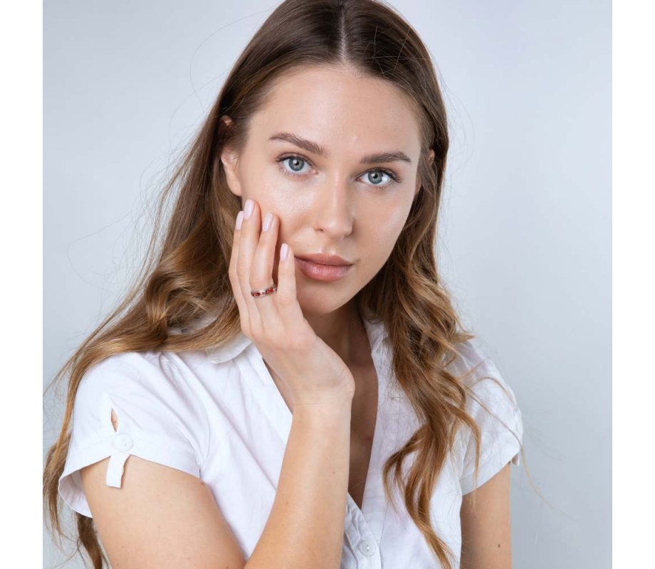 Sterling Silver Ring, Shema Yisrael on Red Enamel Band Hebrew and English
