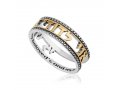 Sterling Silver Ring with Cutout Gold Plated Hebrew Ani Ledodi  English Inside