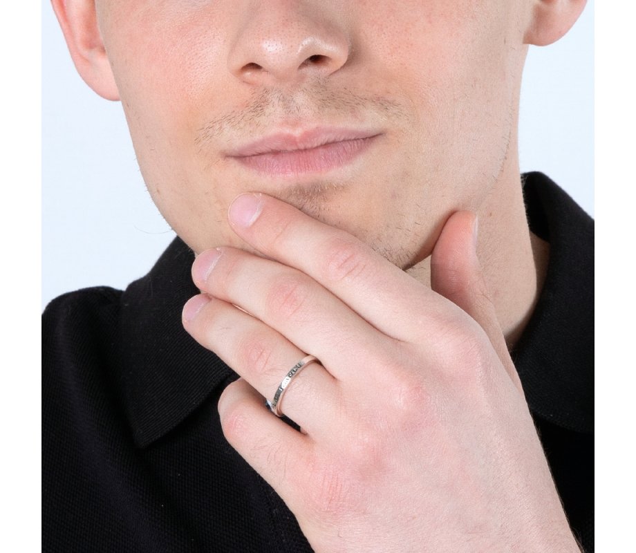 Sterling Silver Ring with Kohens Aaronic Blessing Hebrew and English