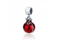 Sterling Silver Smooth Red Pomegranate Charm