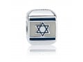Sterling Silver Square Israel Flag Charm