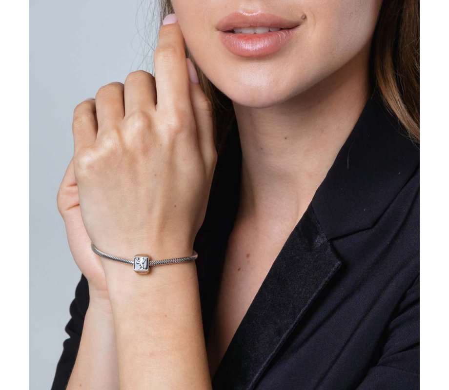 Sterling Silver Square Lion of Judah Charm