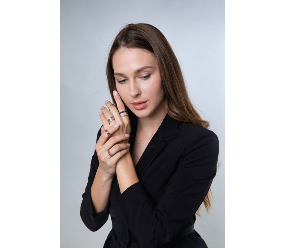 Sterling Silver and Gold Plated Double Ring, This Too Shall Pass Hebrew