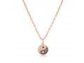 Sterling Silver or Yellow or Rose Gold Necklace with Ying Yang Zircon Pendant