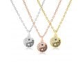 Sterling Silver or Yellow or Rose Gold Necklace with Ying Yang Zircon Pendant