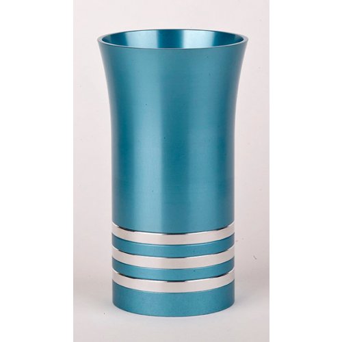 Striped Turquoise Kiddush Cup By Agayof