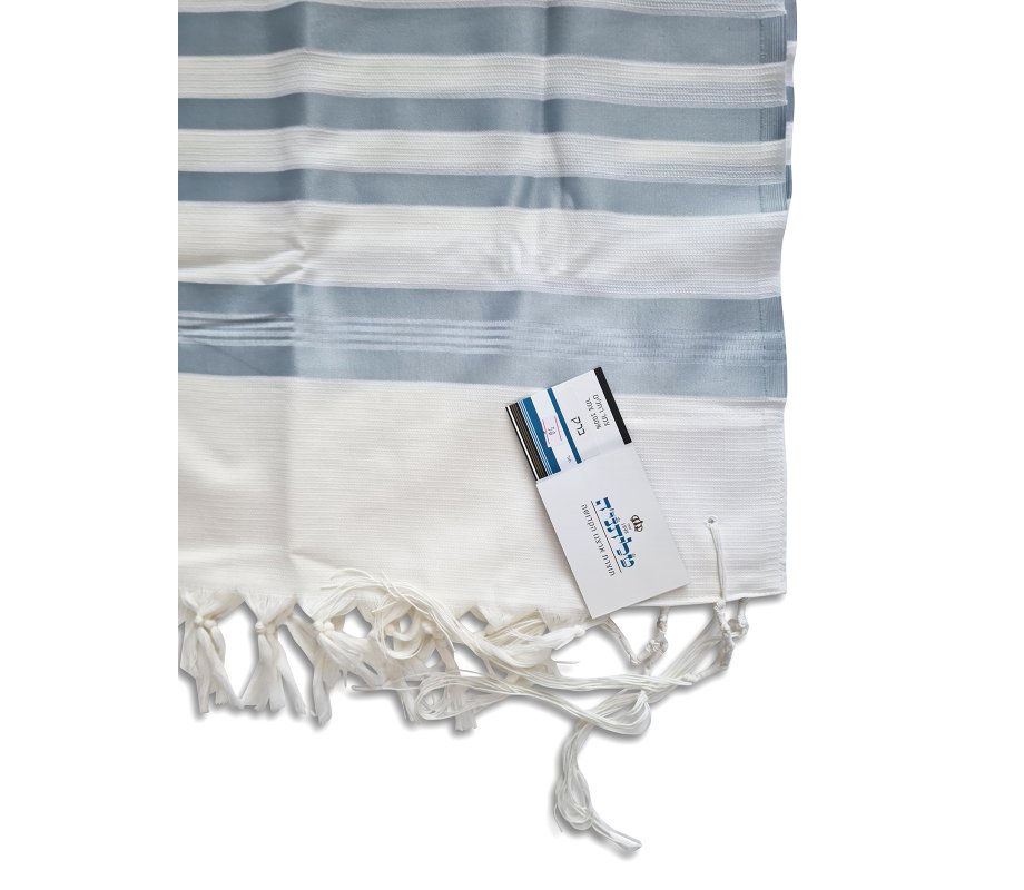 Talitnia Barak Non Slip Lightweight Wool Tallit Prayer Shawl - Light Blue Stripes