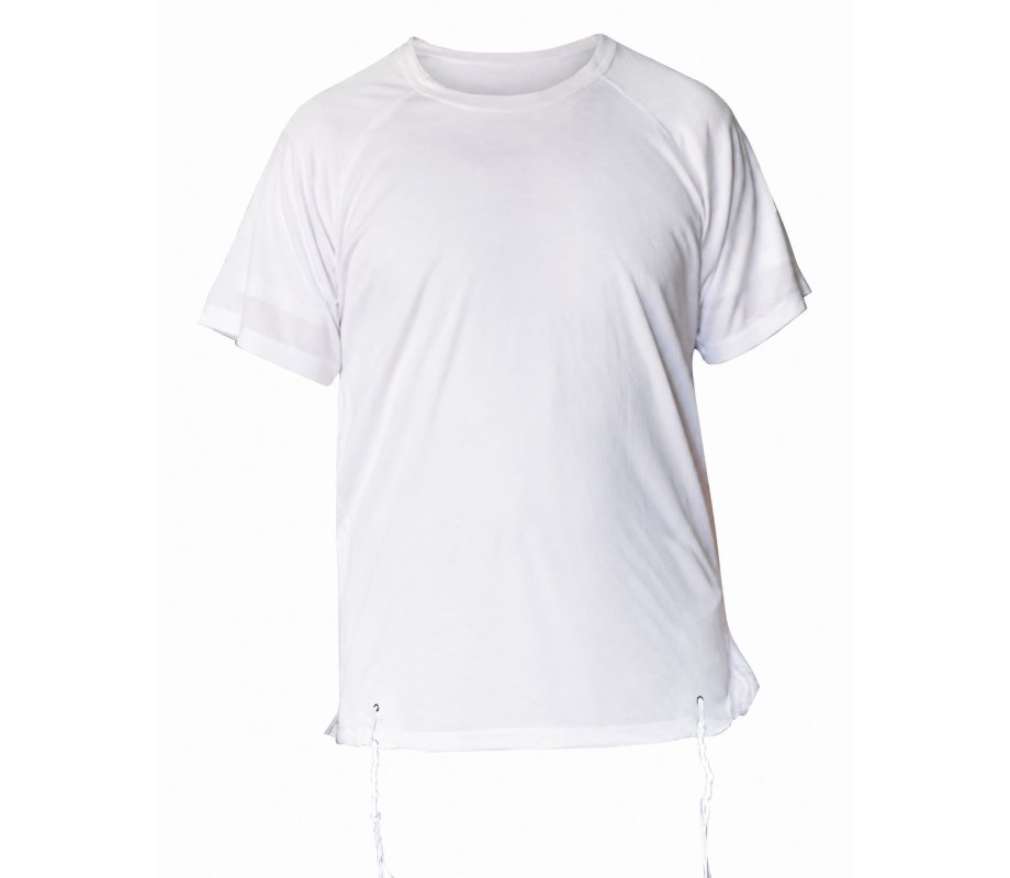 Talitnia Dry-Fit Tzitzit T-Shirt with Kosher Tzitzis, White - Moisture-Wicking Athletic Shirt
