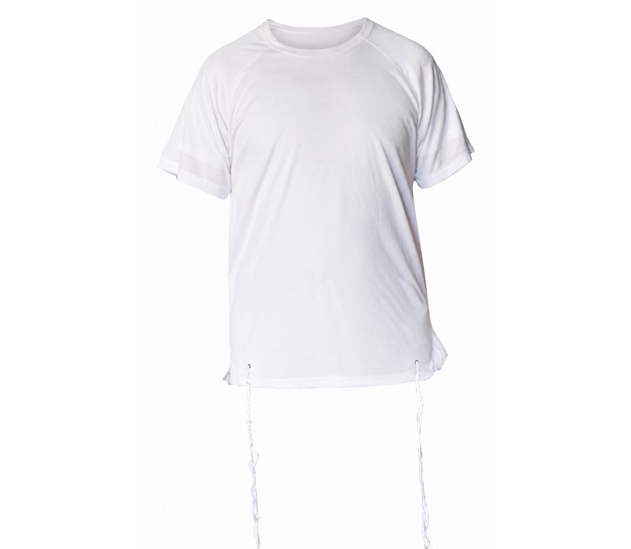 Talitnia Dry-Fit Tzitzit T-Shirt with Kosher Tzitzis, White - Moisture-Wicking Athletic Shirt