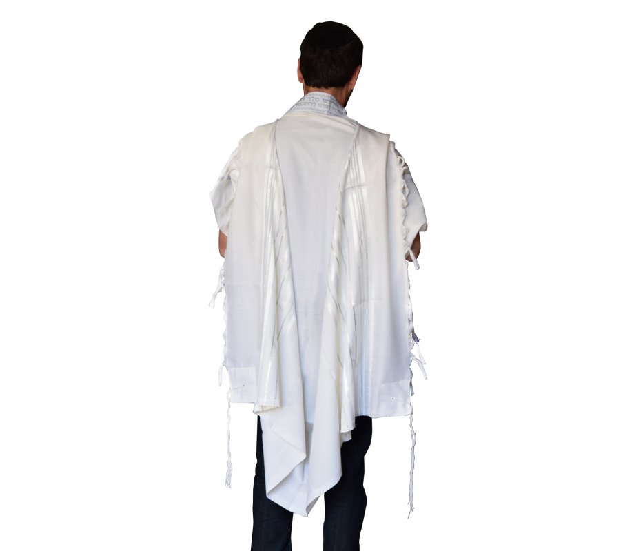 Talitnia Gilboa Light Weight Non Slip Tallit Wool Tallit Prayer Shawl - Silver Strips