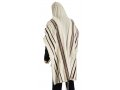 Talitnia Wool Tallit Traditional Kosher Prayer Shawl - Maroon & Gold Stripes