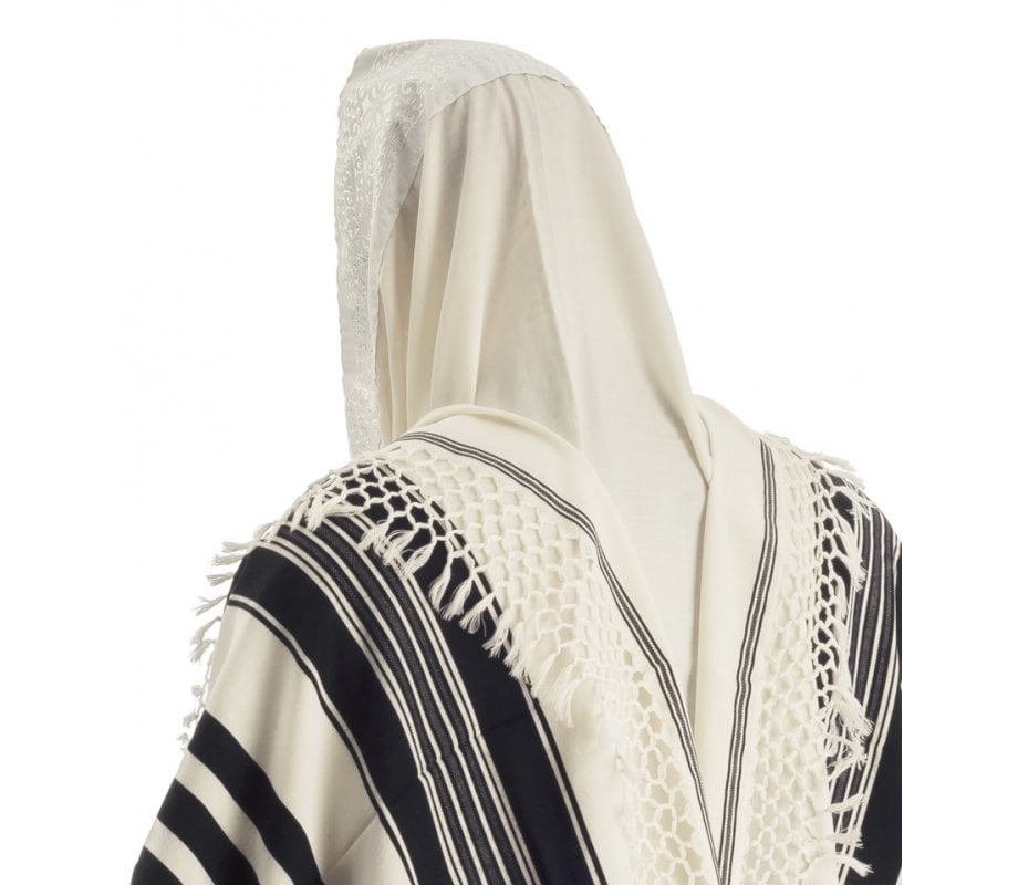 Talitnia Yemenite Tallit Temani Prayer Shawl - Net Fringes - Six Rows  Knotting - 120x170cm / 48
