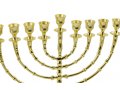 Tall Gold Color Classic Chanukah Menorah - 16 Inches