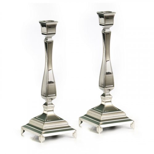 Tall Silver Plate Candlesticks