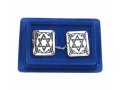 Tallit Prayer Shawl Clips, Nickel Plated - Decorative Star of David