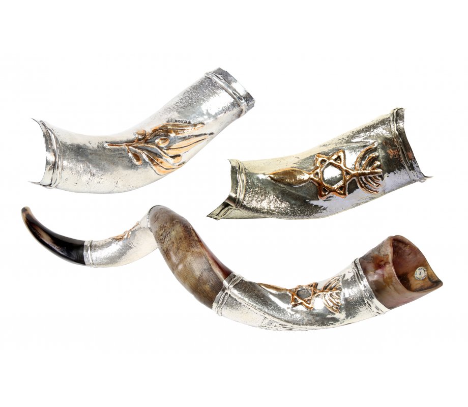 Temple Menorah Star of David Silver Yemenite Shofar
