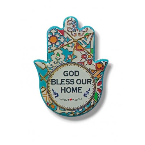 Textured Ceramic Hamsa Magnet, Contemporary Design  Bless our Home