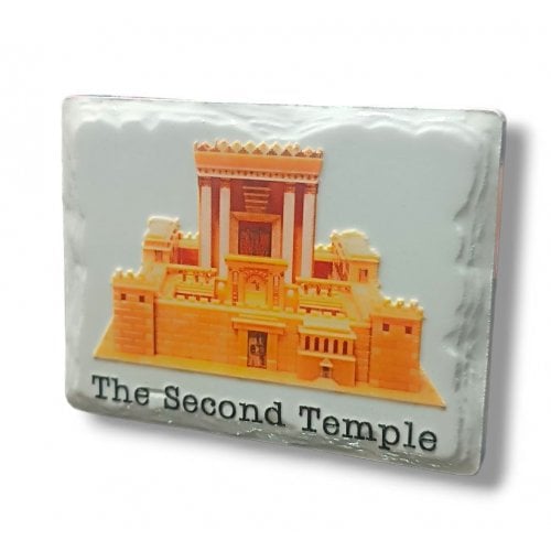 Textured Ceramic Magnet - View of Majestic Golden Second Temple