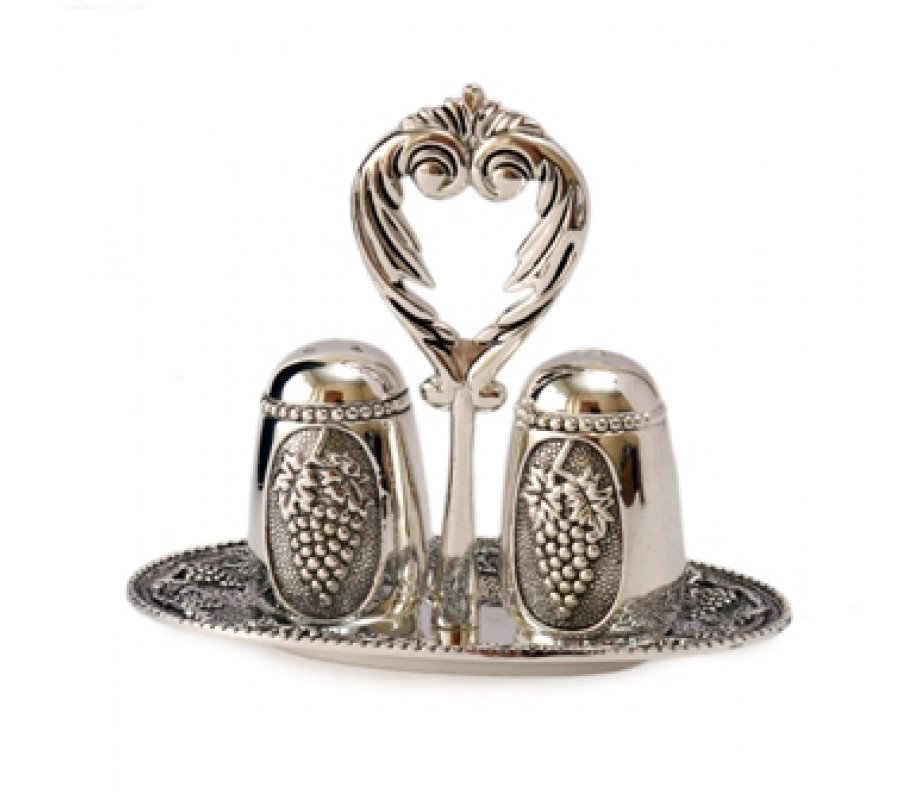 Three Piece Salt and Pepper Set - Grape Design