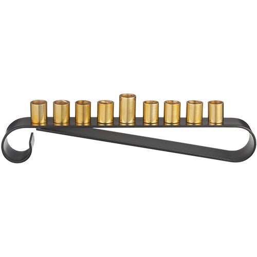 Two Tone Gold and Black Contemporary Loop Chanukah Menorah for Oil