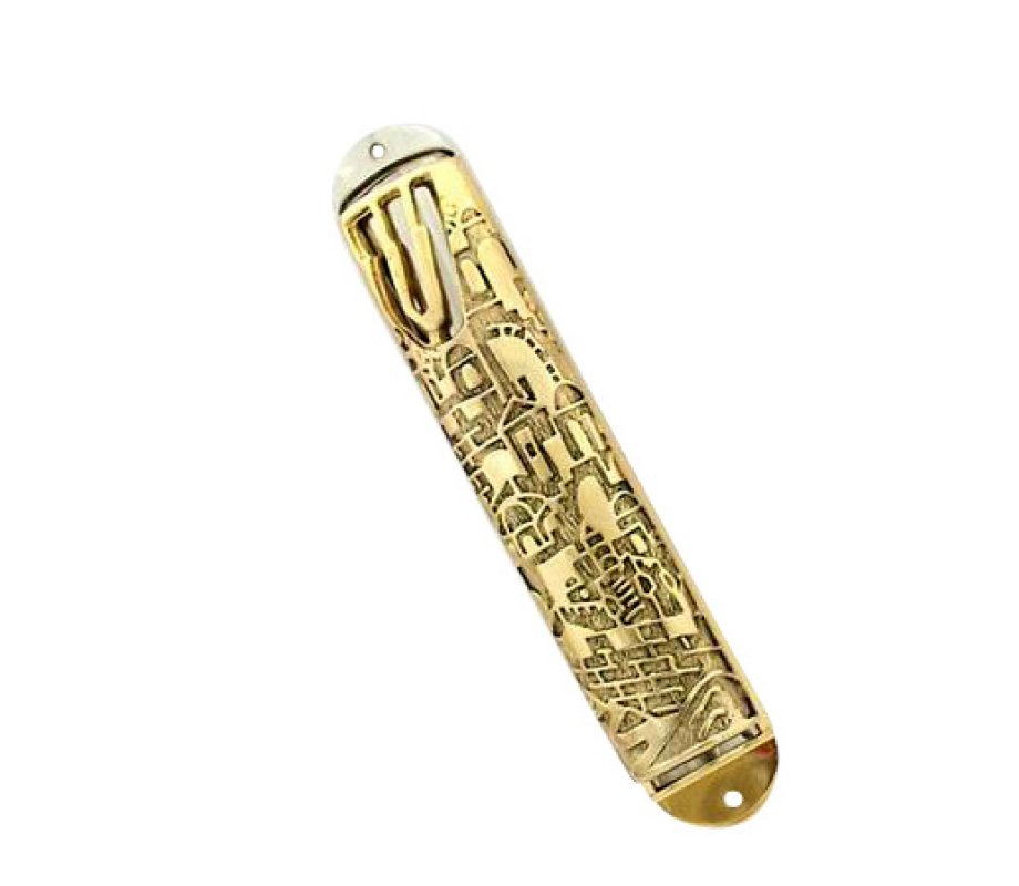 Two Tone Jerusalem Wall Mezuzah
