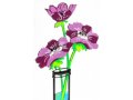 Tzuki Art Hand Painted Flower Tube Sculpture - Purple Anemone