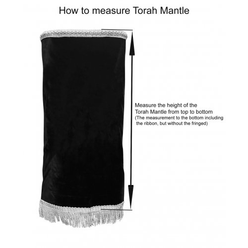 Velvet Torah Mantel Cover for Torah Scroll - From Zion Will Come Forth Torah