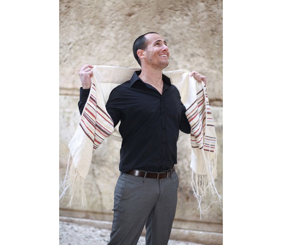 Weaving Creation Hand Woven Tallit Gevura - Courage