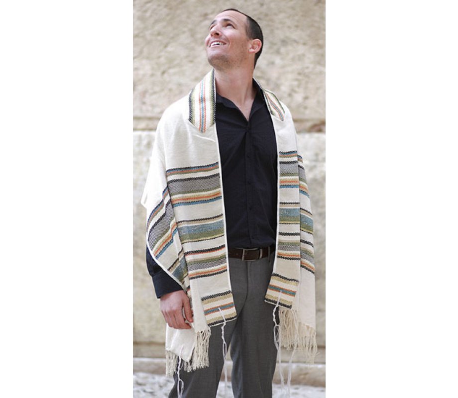 Weaving Creation Hand Woven Tallit Yesod - Foundation