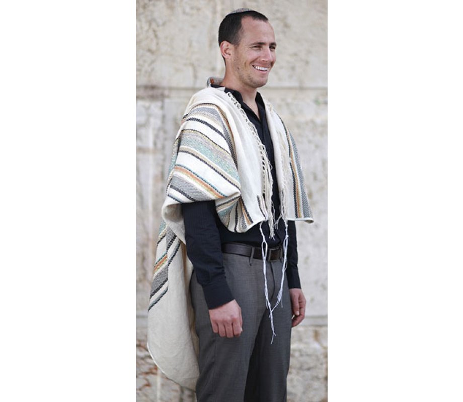 Weaving Creation Hand Woven Tallit Yesod - Foundation